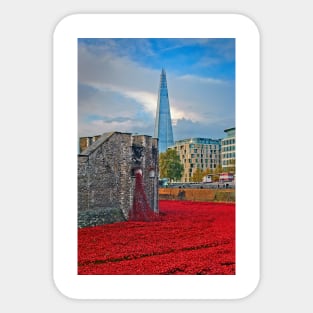 Tower of London Red Poppies England Sticker